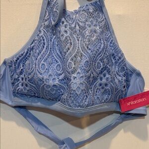 NWT Xhilaration Powder Blue Lace High-Neck Swim Top